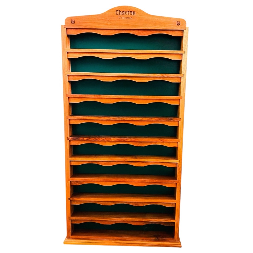 Vintage Chevron Wood Car Display Wall Rack Display Shelf